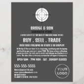 Pistool Target, Gunsmith, Gunstore Adverteren Flyer (Voorkant)