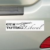 Pistool Toting Liberal Bumpersticker (Op auto)