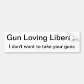 Pistool Toting Liberal houdt van Pistolen Bumpersticker (Voorkant)