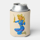 Pistool-toting Pin-up Cowgirl Thunder_Cove Blikjeskoeler (Blikje Voorkant)