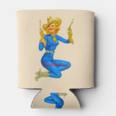Pistool-toting Pin-up Cowgirl Thunder_Cove Blikjeskoeler (Achterkant)