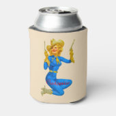 Pistool-toting Pin-up Cowgirl Thunder_Cove Blikjeskoeler (Blikje Achterkant)