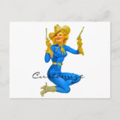 Pistool-toting Pin-up Cowgirl Thunder_Cove Briefkaart (Voorkant)