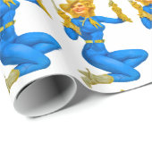 Pistool-toting Pin-up Cowgirl Thunder_Cove Cadeaupapier (Rol Hoek)