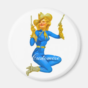 Pistool-toting Pin-up Cowgirl Thunder_Cove Magneet