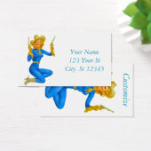 Pistool-toting Pin-up Cowgirl Thunder_Cove Visitekaartje (Bureau)