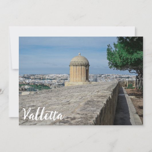 Pistool turret op de oude muren in Valletta, Malta (Voorkant)