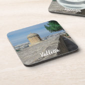 Pistool turret op de oude muren in Valletta, Malta Bier Onderzetter (Linkerzijde)