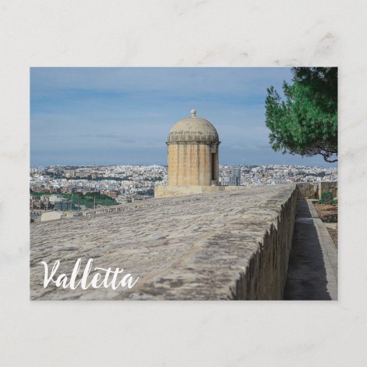 Pistool turret op de oude muren in Valletta, Malta Briefkaart (Voorkant)