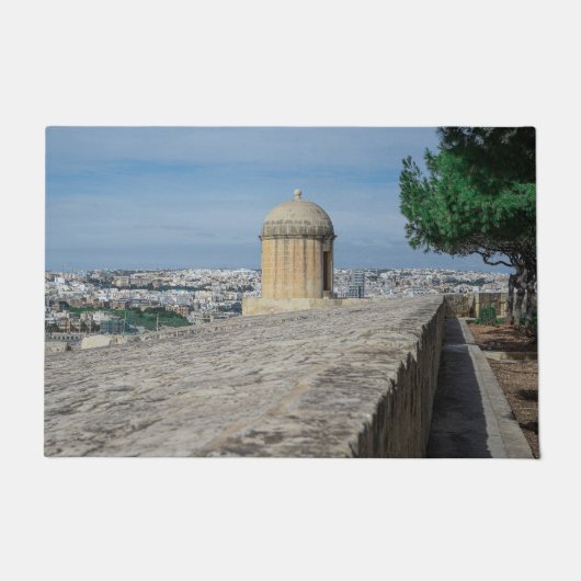 Pistool turret op de oude muren in Valletta, Malta Deurmat (Voorkant)