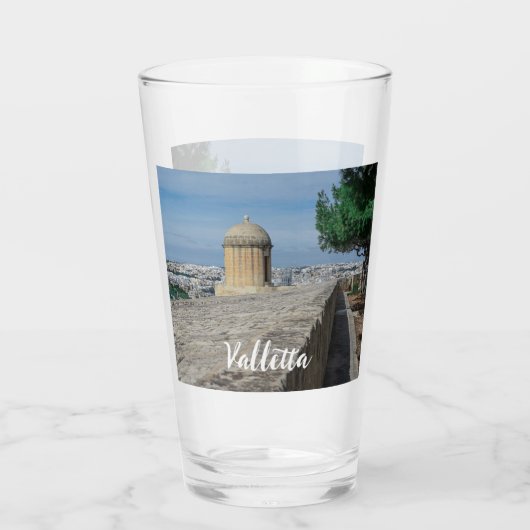 Pistool turret op de oude muren in Valletta, Malta Glas (Achterkant)