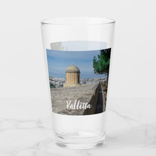 Pistool turret op de oude muren in Valletta, Malta Glas (Voorkant)