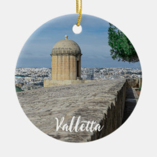 Pistool turret op de oude muren in Valletta, Malta Keramisch Ornament