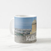 Pistool turret op de oude muren in Valletta, Malta Koffiemok (Voorkant links)