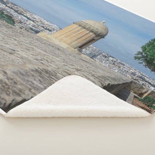 Pistool turret op de oude muren in Valletta, Malta Sherpa Deken (3/4)