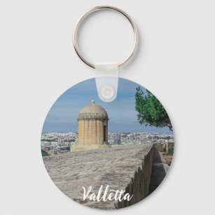 Pistool turret op de oude muren in Valletta, Malta Sleutelhanger