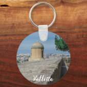 Pistool turret op de oude muren in Valletta, Malta Sleutelhanger (Voorkant)