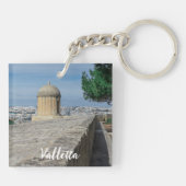 Pistool turret op de oude muren in Valletta, Malta Sleutelhanger (Achterkant)