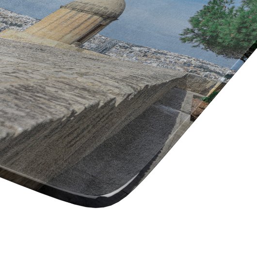 Pistool turret op de oude muren in Valletta, Malta Snijplank (Hoek)