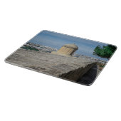 Pistool turret op de oude muren in Valletta, Malta Snijplank (Hoek)