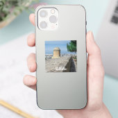 Pistool turret op de oude muren in Valletta, Malta Sticker (Telefoon)