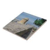 Pistool turret op de oude muren in Valletta, Malta Tegeltje (Zijkant)