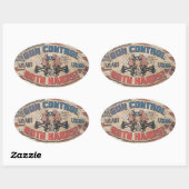 Pistool: tweeduizend Retro Ovale Sticker (Vel)