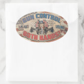 Pistool: tweeduizend Retro Ovale Sticker (Tas)