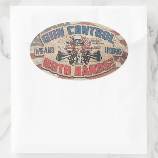 Pistool: tweeduizend Retro Ovale Sticker (Tas)