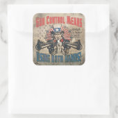 Pistool: tweeduizend Retro Vierkante Sticker (Tas)