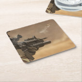 Pistool uitwerpschaal kartonnen onderzetters (Schuin)