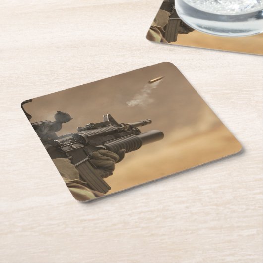 Pistool uitwerpschaal kartonnen onderzetters (Schuin)