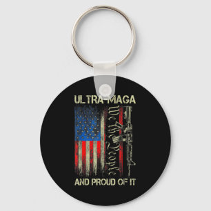Pistool USA Flag Patriots Ultra MAGA en Prouwe Sleutelhanger