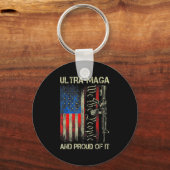 Pistool USA Flag Patriots Ultra MAGA en Prouwe Sleutelhanger (Voorkant)