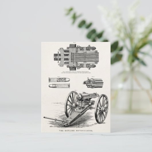  Pistool van 1800s - Sjabloon van Pistolen van gla Briefkaart (Staand voorkant)