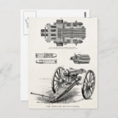 Pistool van 1800s - Sjabloon van Pistolen van gla Briefkaart (Voorkant / Achterkant)