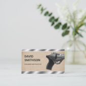 Pistool van Burlap Steel Revolver Shop Gunsmith vu Visitekaartje (Staand voorkant)