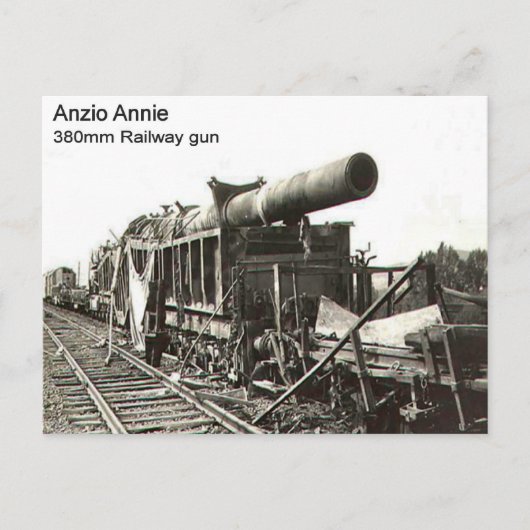 Pistool van de Eerste Wereldoorlog     Anzio Annie Briefkaart (Voorkant)