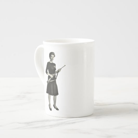 Pistool van de jaren '50: Gal Bone China Coffee T Porselein Kop (Links)