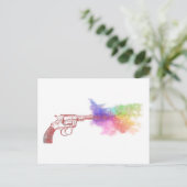 pistool van de liefde voor roken : regenboog : briefkaart (Staand voorkant)