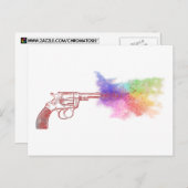 pistool van de liefde voor roken : regenboog : briefkaart (Voorkant / Achterkant)