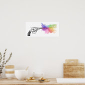 pistool van de liefde voor roken : regenboog : poster (Keuken)