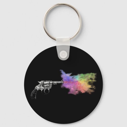 pistool van de liefde voor roken : regenboog : sleutelhanger (Voorkant)