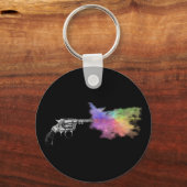 pistool van de liefde voor roken : regenboog : sleutelhanger (Voorkant)