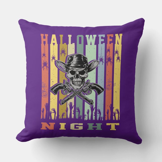 Pistool van de schedel, Halloween Night Kussen (Voorkant)