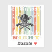 Pistool van de schedel, Halloween Night Sticker (Vel)