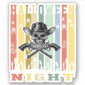 Pistool van de schedel, Halloween Night Sticker (Voorkant)