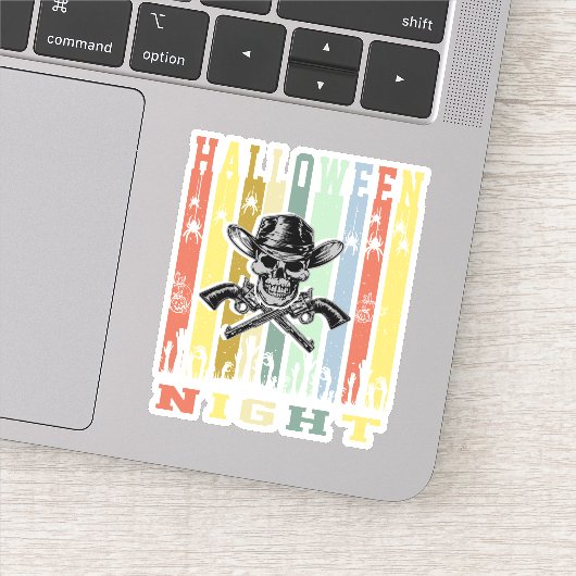 Pistool van de schedel, Halloween Night Sticker (Detail)