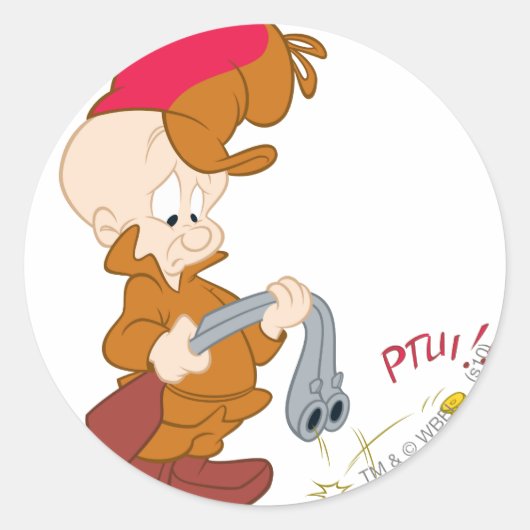 PISTOOL van ELMER FUDD™ mislukt Ronde Sticker (Voorkant)
