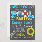 Pistool van kleurrijke poolpartij kaart (Voorkant)